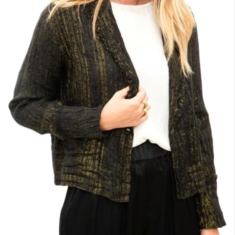 Raquel Allegra Black Gold Blazer 1 or S